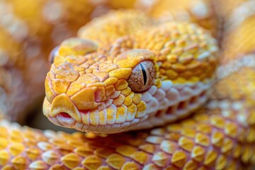 Obraz premium Snake closeup face. Macro shot of snake close up head