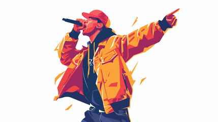 Young Hip Hop Singer Performing on Stage at Concert