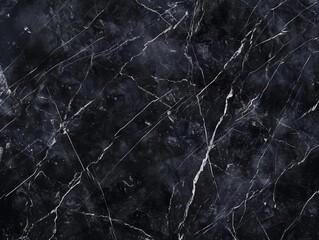 Black marble texture with white veins. Seamless pattern.