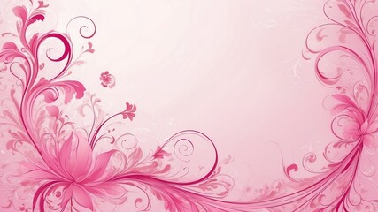 Obraz premium pink floral swirls abstract background design backdrop copy space
