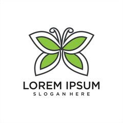 simple modern butterfly icon logo illustration