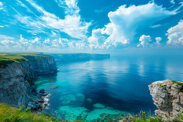 Obraz premium Captivating Oceanic Horizons: A Stunning Collection of Scenic Sky and Sea Views