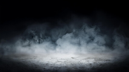 Smoke on a black background, mystical fog, smoke rising from the ground with an empty center, smoke or fog effect for Halloween with a black background