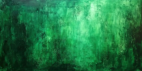 Obraz premium Abstract emerald green painting , dark green background,