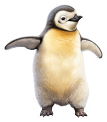 Fototapeta premium PNG Penguin animal bird wildlife, digital paint illustration. AI generated image