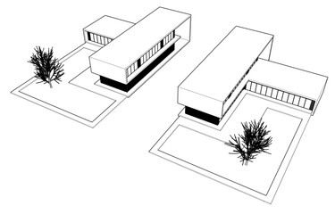 architectural sketch of a house