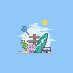 Summer holiday vector icon illustration 