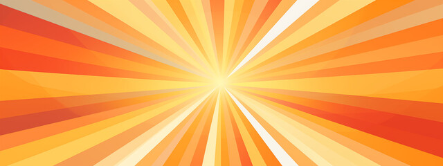Obraz premium Bright Yellow and Orange Radiant Burst with Converging Lines Creating a Vibrant Sunburst Effect