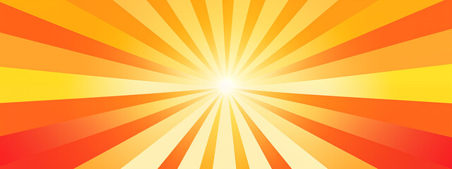 Obraz premium Radiant Yellow and Orange Sunburst with Converging Lines and Bright Center