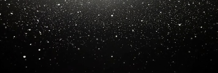 Obraz premium small white particles on Black background , Small white dust particles floating in air