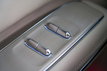 Close-up of the door details of a new energy electric car