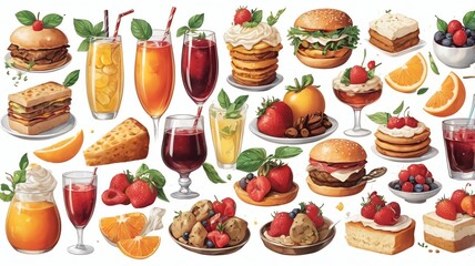 Default Food and drink on the white background art design backdrop copy space