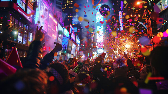 A vibrant New Year's Eve celebration in Times Square