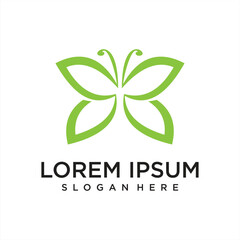 simple modern butterfly icon logo illustration