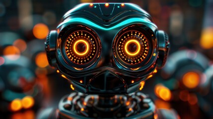 Tin toy robot with a retro design from the 1950s, Nostalgic, Cool tones, Digital art