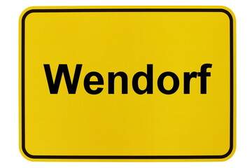 Illustration eines Ortsschildes der Gemeinde Wendorf in Mecklenburg-Vorpommern