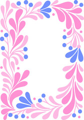 Floral frame. Decorative abstract element. Vector.
