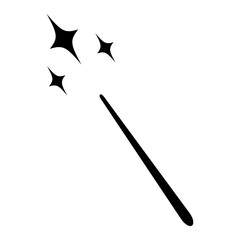 
Illustration showing a black magic wand icon on a white background
