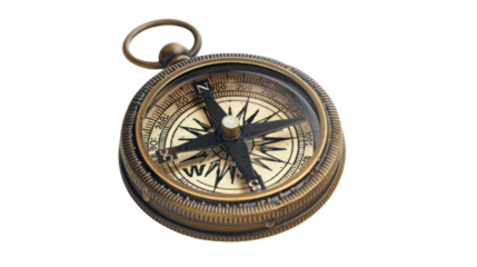 Compass on transparent background
