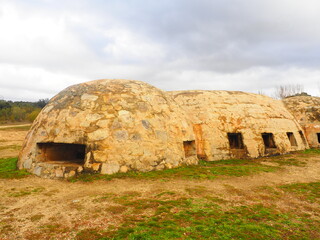 Bunker in Navalagamella, concrete fortification from the Spanish Civil War in the Sierra de Madrid