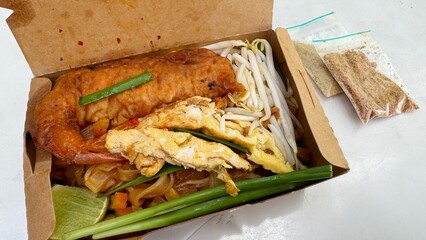 Take Away Asian Food Thai Fried Noodles 