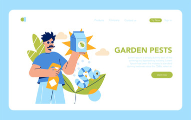 Insect Pests. Flat Vector Illustration