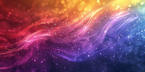 Dynamic Rainbow Abstract: A Burst of Colorful Energy on a Canvas of Vibrant Lines and Glittering Highlights.