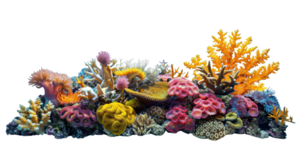 Coral reef on transparent background