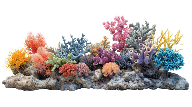 Coral reef on transparent background