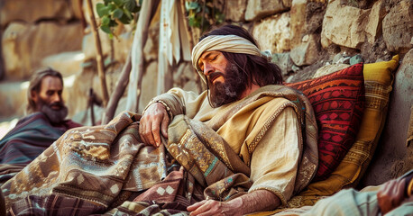 The Evangelical Paralyzed Sick In Jerusalem at the Pool of Bethesda. For evangelical Christian publications