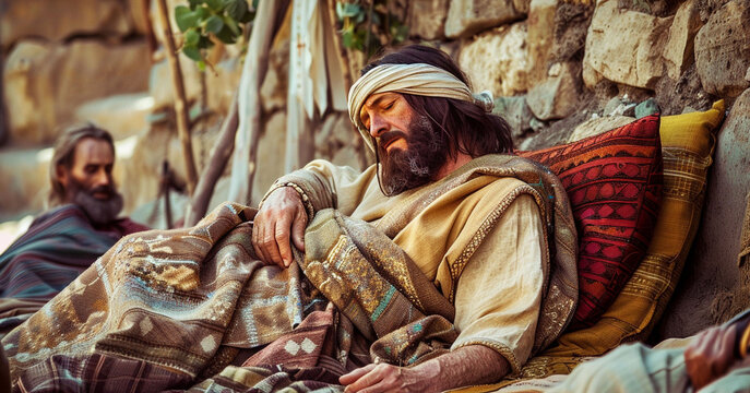 The Evangelical Paralyzed Sick In Jerusalem at the Pool of Bethesda. For evangelical Christian publications