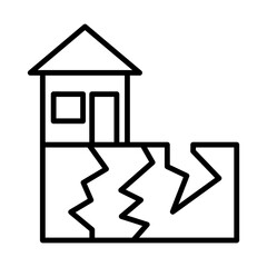 Earthquake line icon