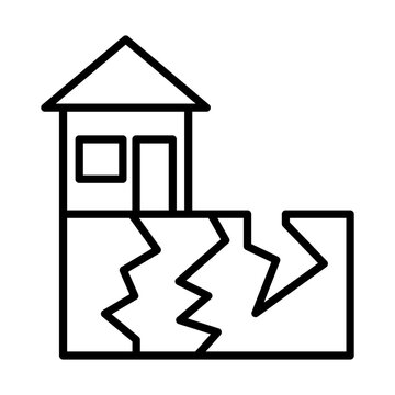 recommend clip art: Earthquake line icon