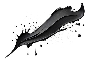 bold black ink splash captured in motion on a white background representing strength and modern art with a minimalist touch