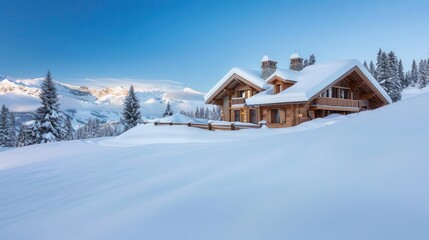 Skiing at an exclusive resort with luxury chalets, winter luxury travel