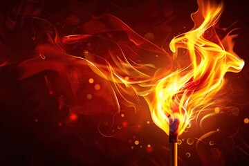Olyimpic fire torch burning. Generative Ai