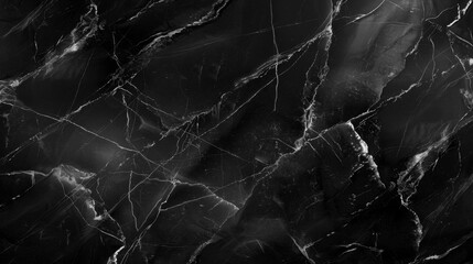 Black marble texture with white veins. Abstract background.
