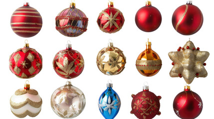 Christmas decoration, balls on transparent background
