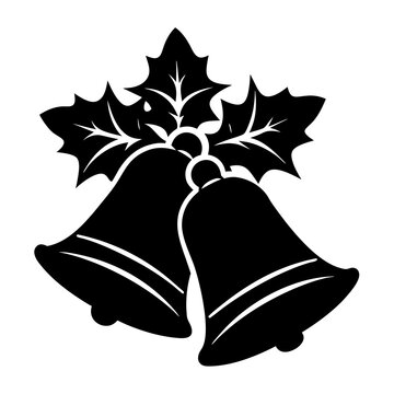recommend clip art: christmas bells black silhouette vector  illustration