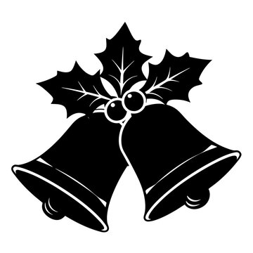 recommend clip art: christmas bells black silhouette vector  illustration