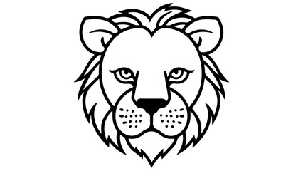 cartoon lion simple head vector illustration on white background