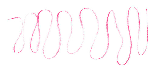 Pink pencil strokes in simple style, isolated on transparent background.