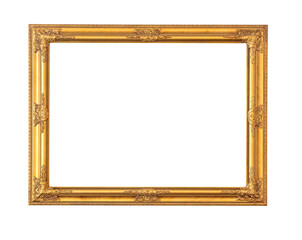 Fototapeta premium Golden wooden carved frame