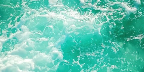 Naklejka premium turquoise water surface, water in the pool, cyan water texture of the ocean sea