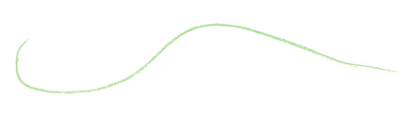 Green pencil strokes in simple style, isolated on transparent background.