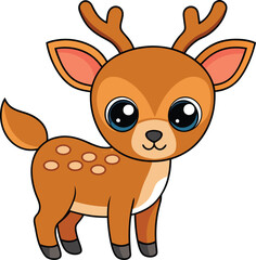 baby deer silhouettes in white background.