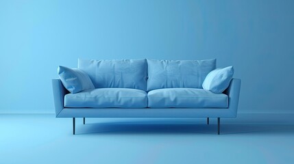 Blue Couch in a Blue Room