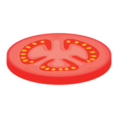 Vector image of tomato slices. Concept of food and ingredients for cooking. Element for your design