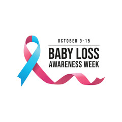 Baby Loss Awareness Week vector design template good for celebration usage. Baby Loss Awareness Week design. Vector ribbon. flat design. eps 10.