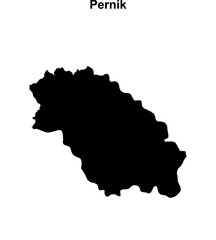 Pernik province blank outline map
